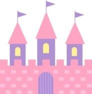 Cute Pink Princess Castle Free clipart