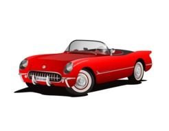 red corvette as a picture for clipart