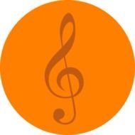 Orange Music Note Clip N2