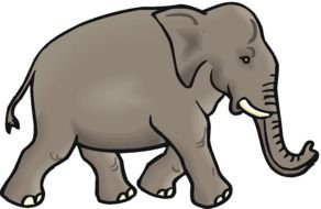 Clip art of walking Cartoon Elephant