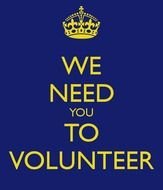 Clipart illustration of We Need You to volunteer as a sign