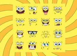 collage of different emotions Sponge Bob