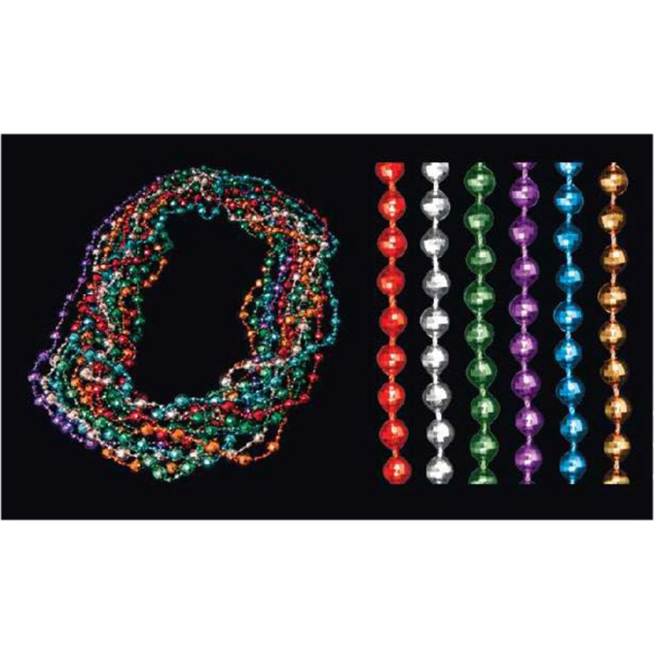 Custom 10 4mm Assorted Color Disco Mardi Gras Beads