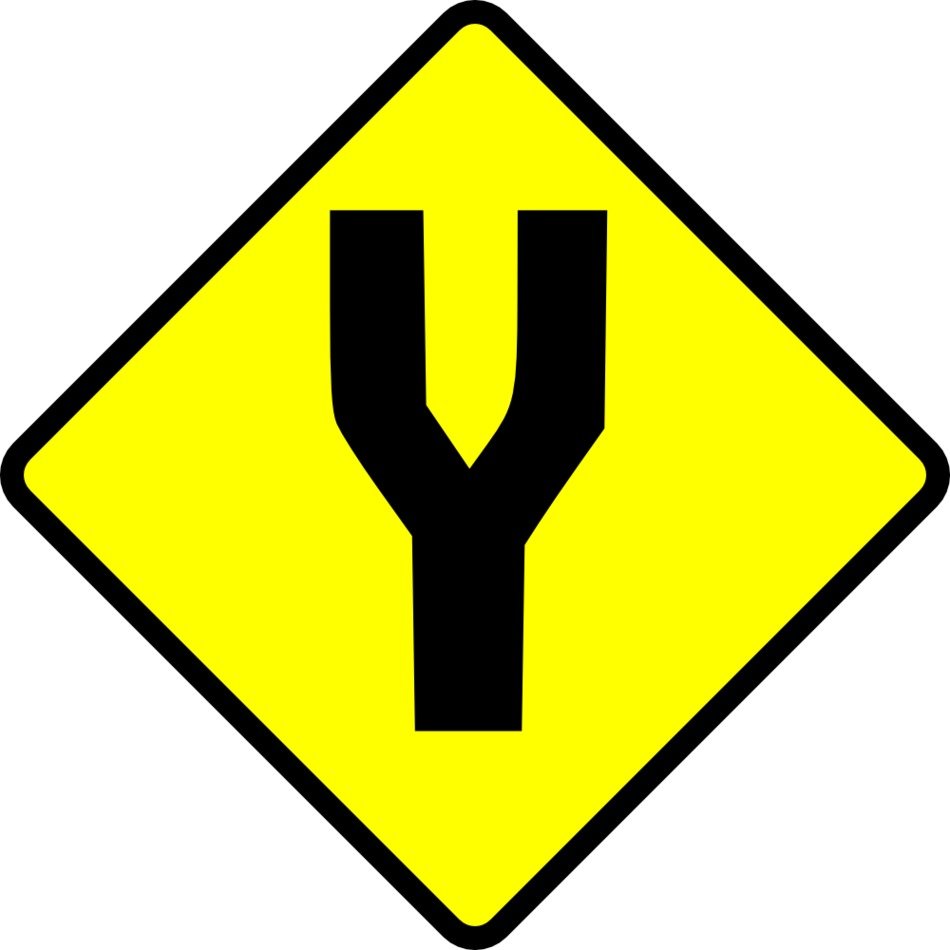 Onlinelabels Caution Fork In Road
