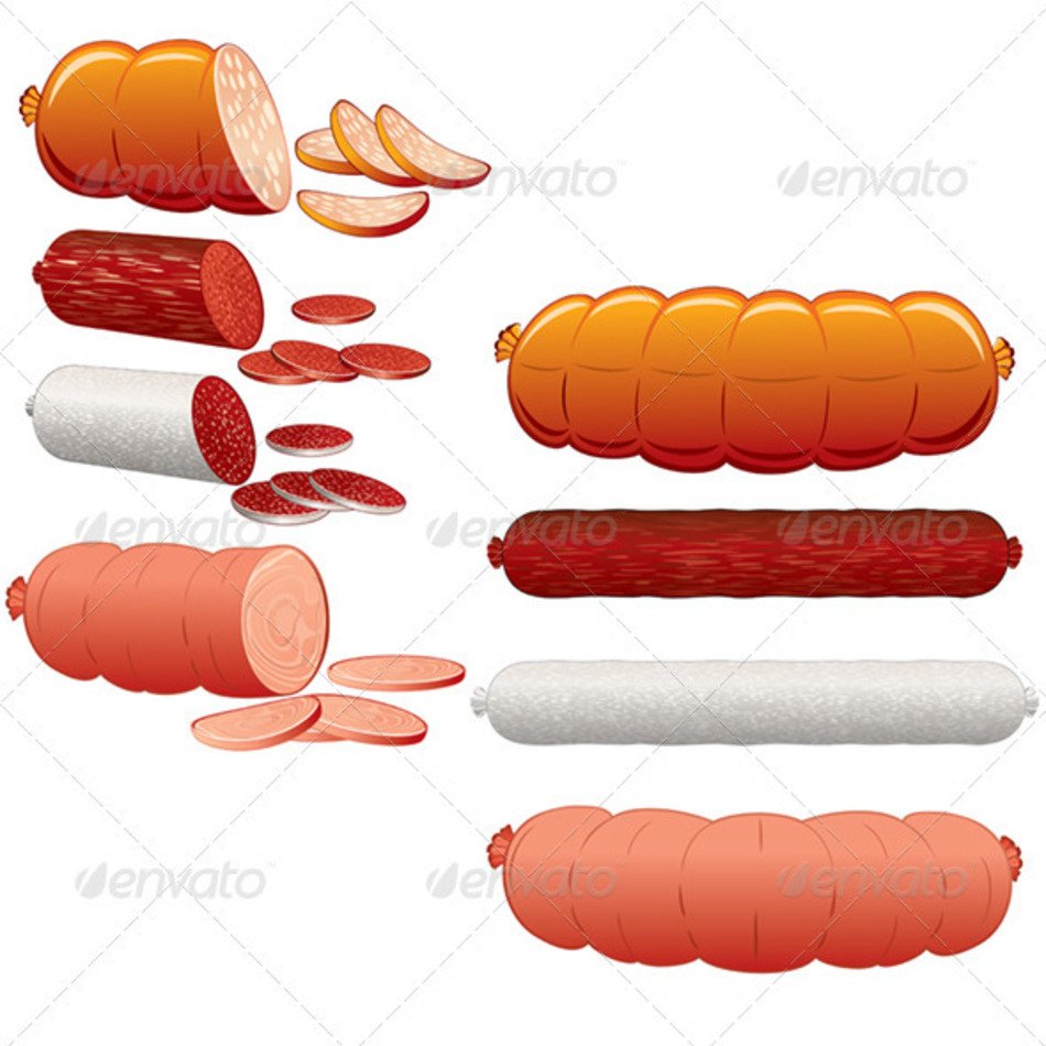 Beef Boiled Cut Design Empty Fat Food Frankfurter Fresh