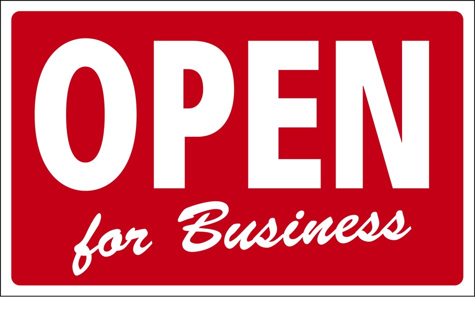 open for business drawing