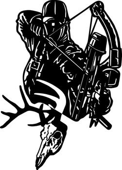 Bow Hunter Silhouette Hunting Stock Picture