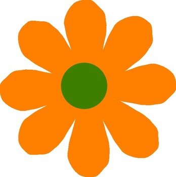 Clip Art Illustration Orange Daisy Flower N2