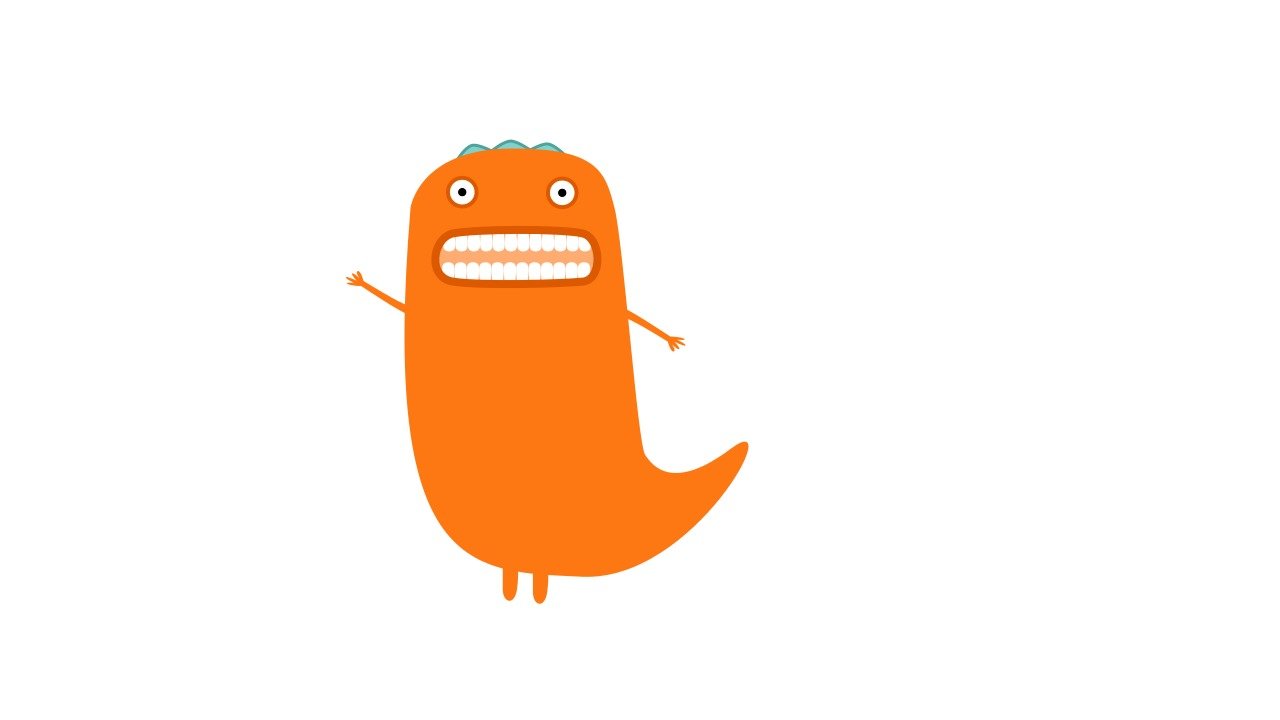 orange monster on a white background