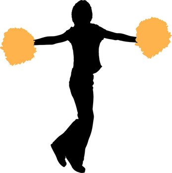 Cheerleader Silhouette Stencil 02 Basic Stencils Collection