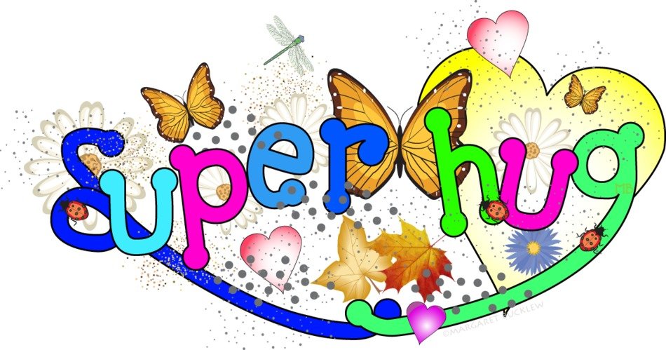 Clipart of colorful Hugs And Kisses Sign