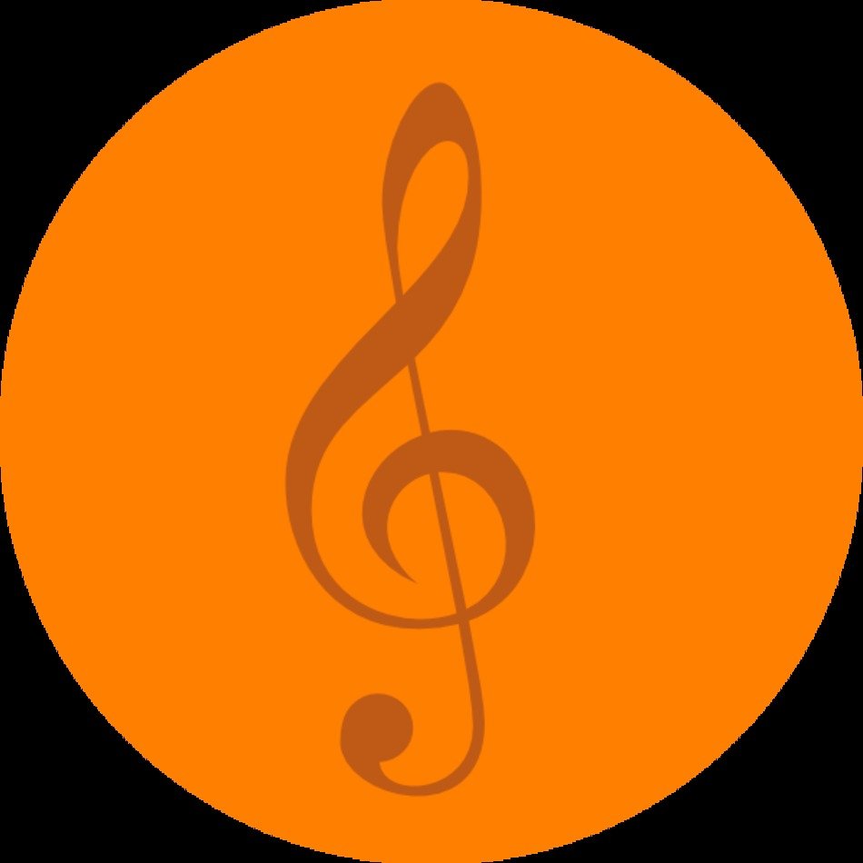 Orange Music Note Clip N2 free image download