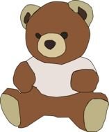 drawn teddy bear in a white t-shirt