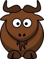 drawn brown bull