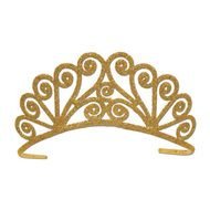 Golden shiny crown on a white background