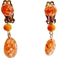 isolated glass dangle earring