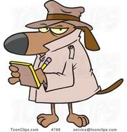Cartoon Watch Dog Detective Taking Notes 788 By Ron Leishman
