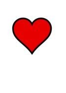 Small Red Heart in black outline