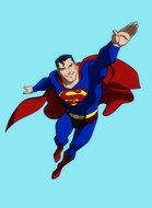 Superman in flight, drawing