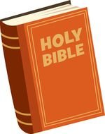 orange holy bible book drawing