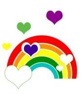 clipart of the rainbow and hearts