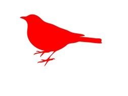 Comic Bird Silhouette Teal clipart