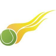 Flaming Tennis Ball On Fire Vector