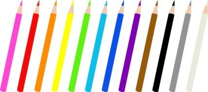 set of colored pencils as picture for clipart