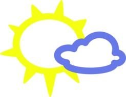 drawn sun and cloud on a black background