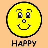 Happy yellow face clipart