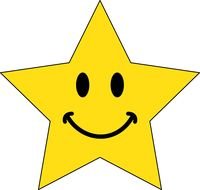 yellow star with a smile as a picture for clipart