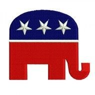 Republican Elephant Symbol Political Embroidery Design N2