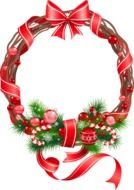 colorful christmas wreath as a picture for clipart