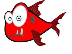 Clipart of Red Crazy Piranha