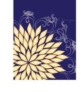 abstract yellow flower at blue background