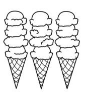 Black and white drawing of ice-creams clipart