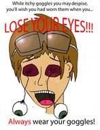 safety poster to wear goggles