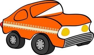 cartoon orange car