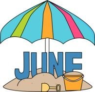 Month Of June At The Beach Image Word In Blue