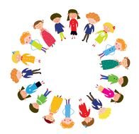 cartoon colorful peoples in circle