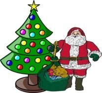 Tree With Santa Claus At Clkercom Vector