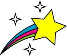 colorful shooting star for clipart