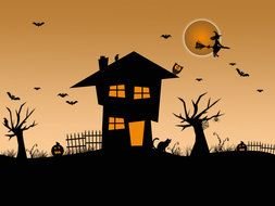 Scary Halloween Scenes drawing
