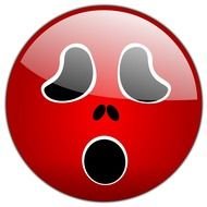 red scared emoticon