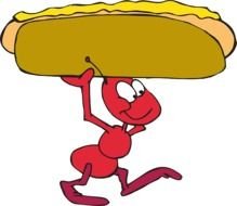 Ant is carrying hot-dog clipart
