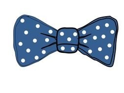 Bow Tie Blue With White Dots Vector Online
