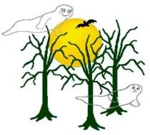 Find Ghost And Tree Scenes Free Of Halloween