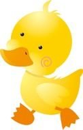 yellow duckling on a white background
