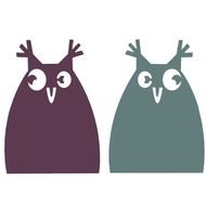 Simple Owl Silhouette Bookend Set