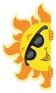 sun in sunglasses as a picture for clipart